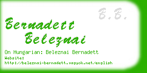 bernadett beleznai business card